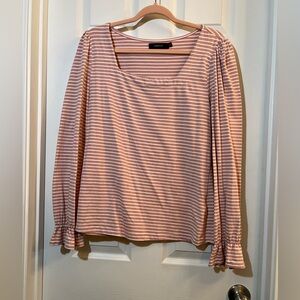 👗 Chic Pink Striped Blouse by Zesica  size large